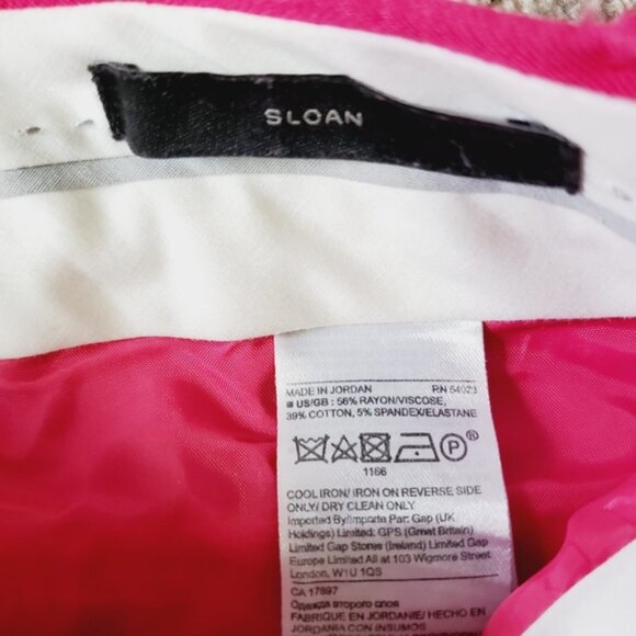 Banana Republic Sloan Barbie Hot Pink Spring Ankle Slim Cotton Stretch Pants 4 - Picture 6 of 10